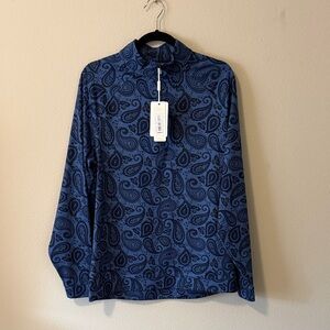 Hart Schaffner Marx Blue Paisley Shirt Jacket